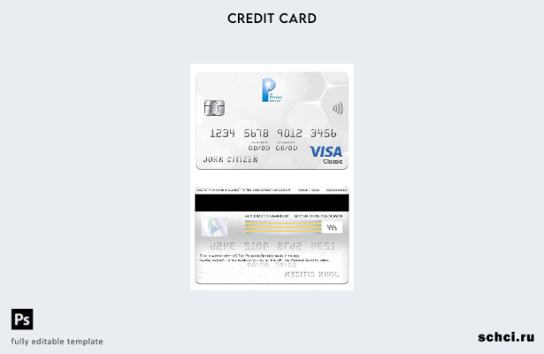 цифровая загрузка Великобритания Шаблон карты Visa Classic банка The Pension Ser
